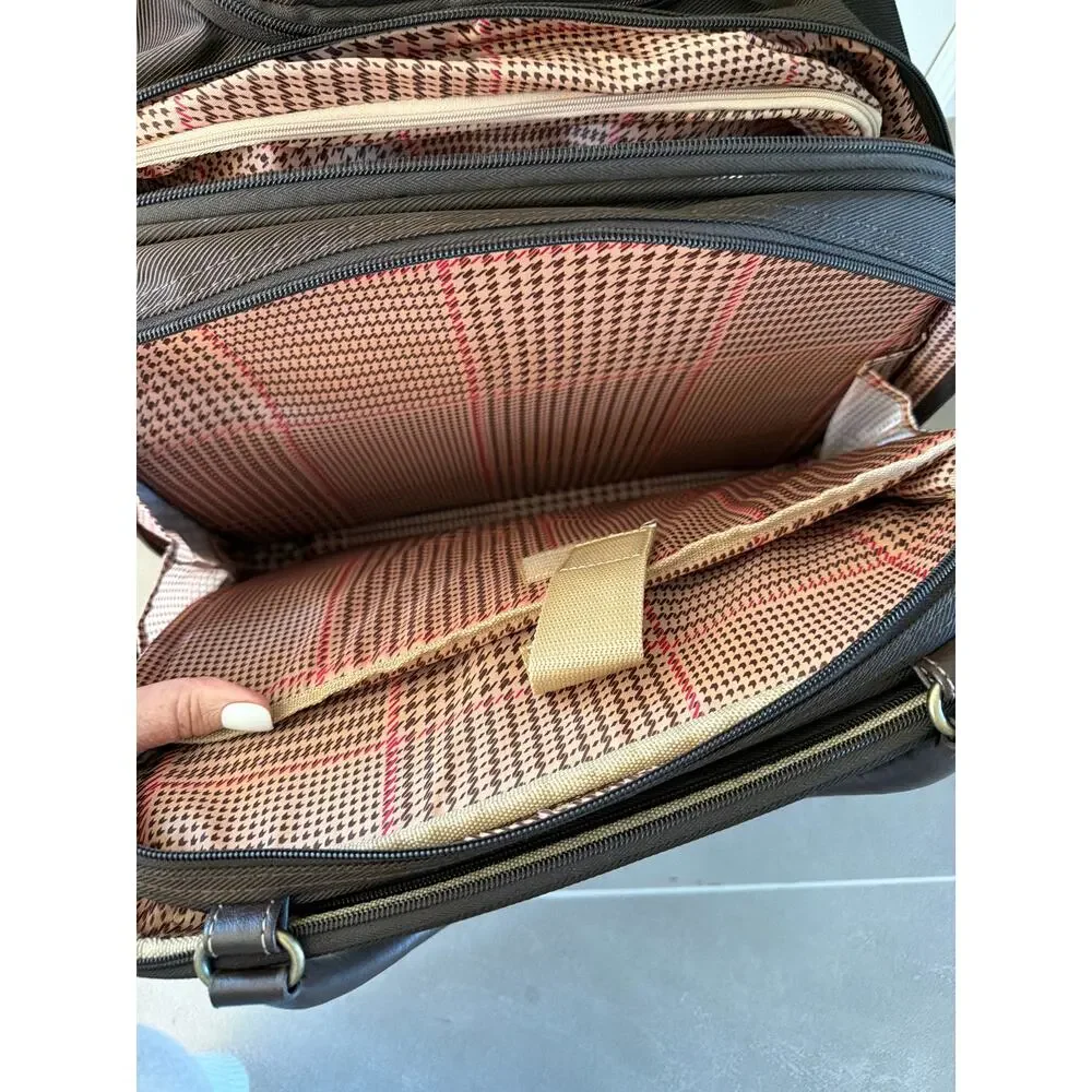 Chaps Ralph Lauren Brown Rolling Business Briefcase Carry-on Overnight Luggage